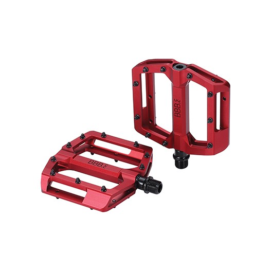 Flachpedal Alu rot matt 399g, Pins: konisch/ersetzbar