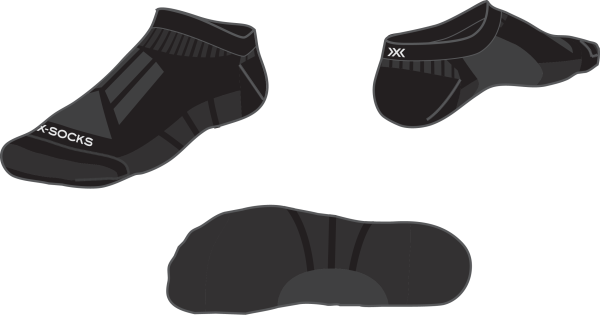 X-SOCKS Unisex Core Sport low cut opal black/arctic white