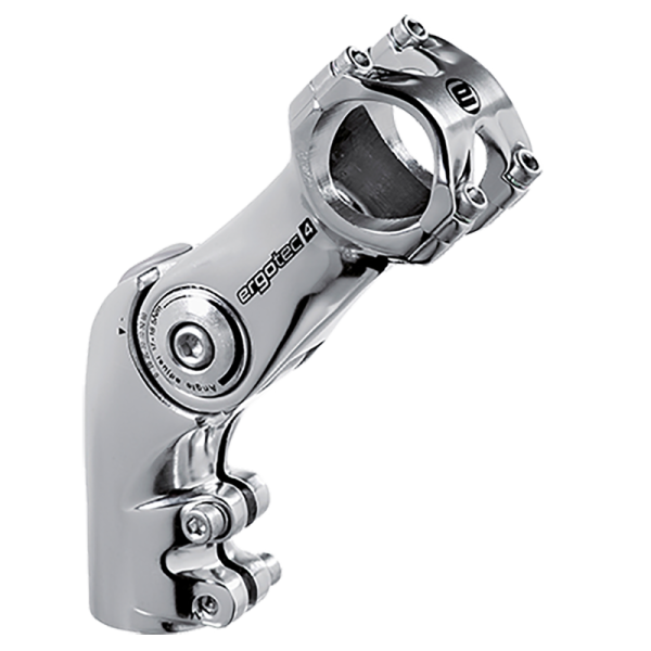 Ergotec Vorbau, OCTOPUS 50, 1 1/8", 25.4mm, 110mm, 0°/+60°, L4 silver-polish