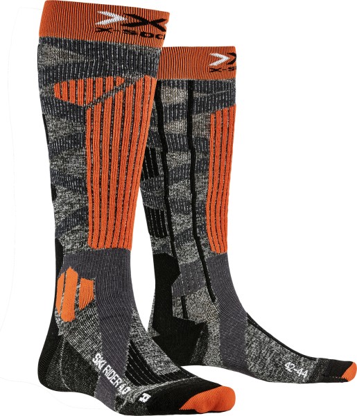 X-SOCKS Ski Rider 4.0 stone grey melange/x-orange