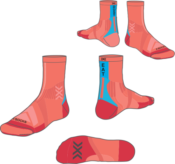X-SOCKS Men Bike Perform Crew sunset/twyce blue