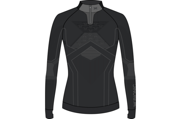 X-BIONIC Women Energy Accumulator Light Shirt LS 1/2 ZIP X black/light grey