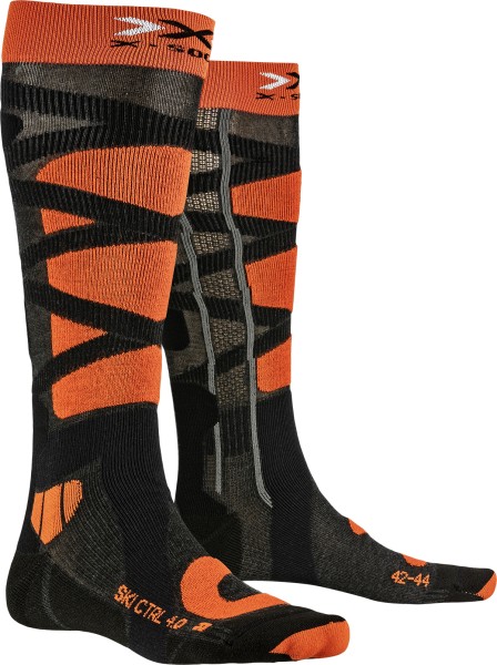 X-SOCKS Ski Control 4.0 anthracite melange/x-orange