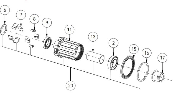 CZR SpeedTerra / ProTerra Shimano HG-11S RD Freehub Kit