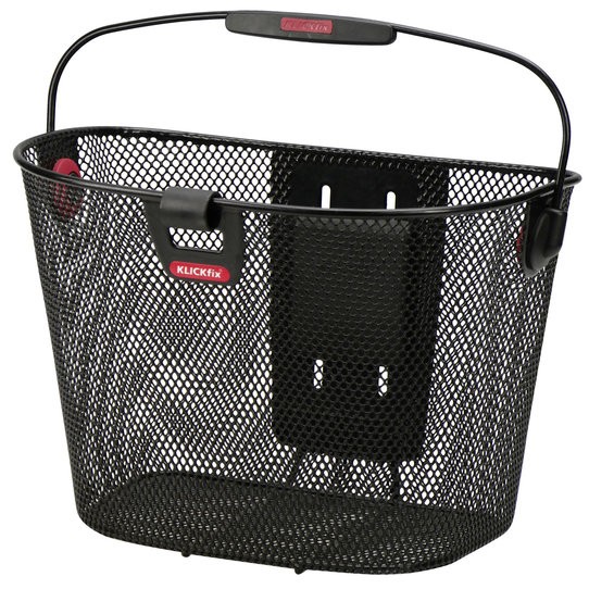 KLICKfix Unilux Fahrradkorb 16L Schwarz mit Lampenclip