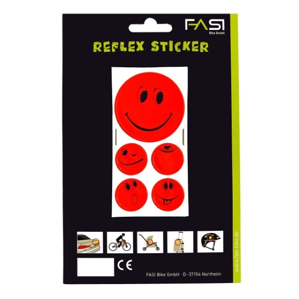 Fasi reflektierende smiley selbstklebend rot