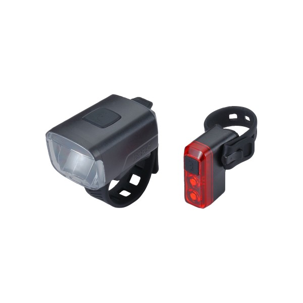 BBB Lichtset Stud33 Strap 130 Lumen + Salute BLS-143 + BLS-145