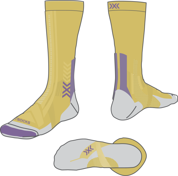 X-SOCKS Men Trek Perform Merino Crew flax gold/amethyst