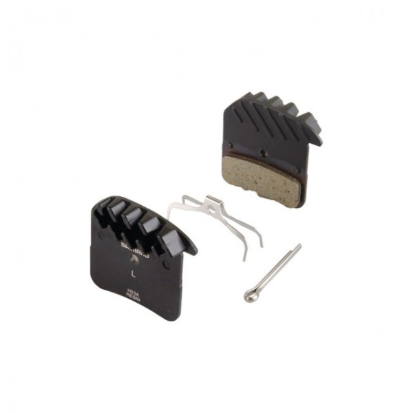 Shimano Bremsbeläge H03A Resin mit Lamellen mit Feder/Clip Paar Blister