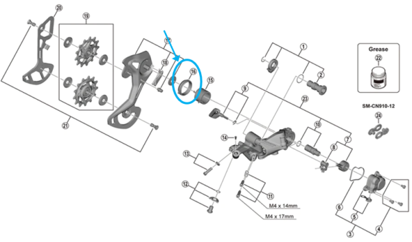 Shimano Dichtring für Pulley RD-M9100