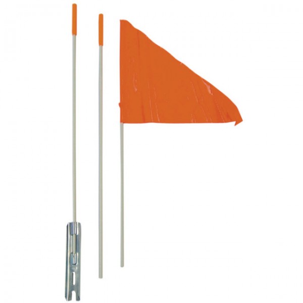 Fahne Mit Stange mit Befestigungsteil unter Schnellspanner Orange