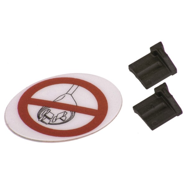 Bosch 2x Blindstopfen für Ladebuchse 1x Sticker "Aufladen nicht erlaubt"