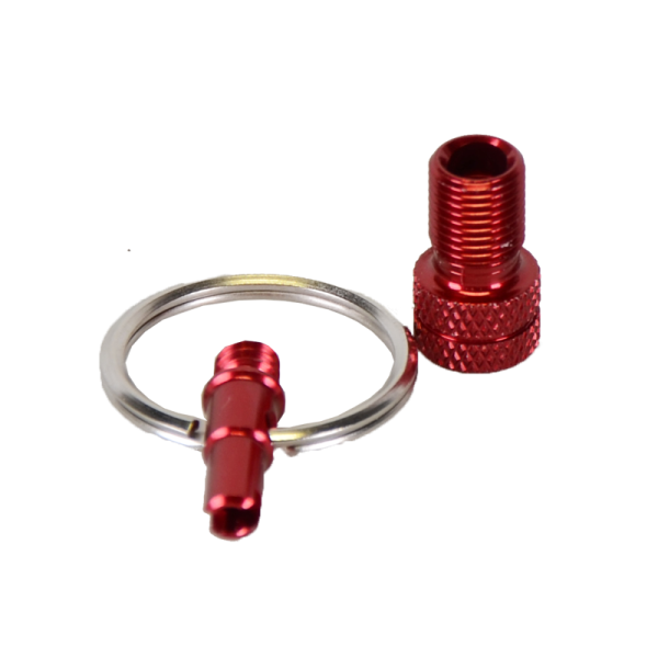 by.Schulz Ventiladapter, Mini-Tool Alu eloxiert red 10er Set