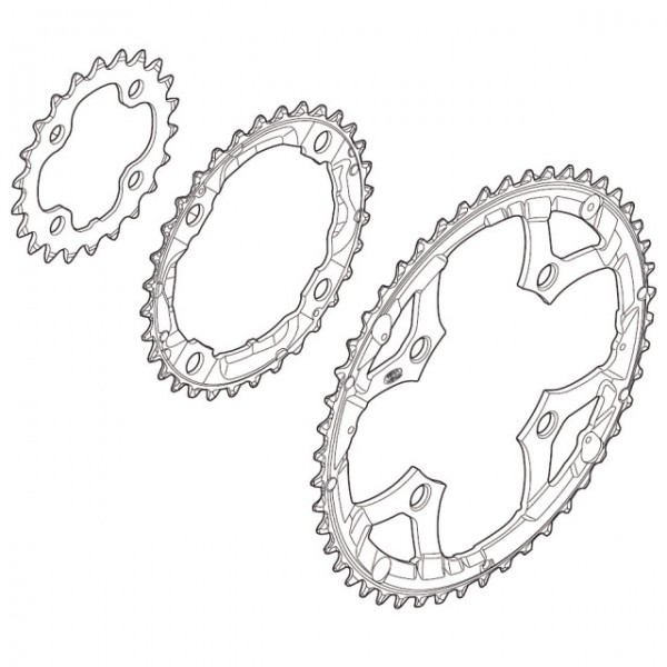Shimano Kettenblatt Deore FC-M591 48 Zähne für Hosenschutz schwarz