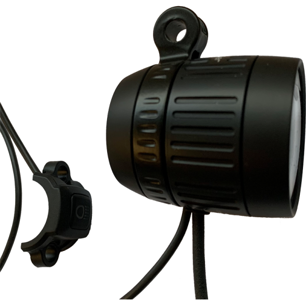 Scheinwerfer E-Bike, IQ-XM 120/170 Lux, DC 9-48V, 16W, ALU schwarz, solo, hängend 168VU35, oem