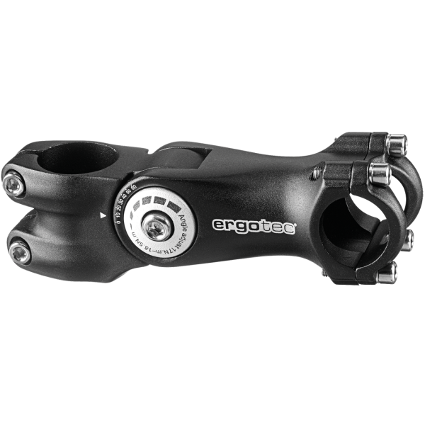 Ergotec Vorbau, OCTOPUS2, 25.4, Ausladung:125 Winkel: -10°/+60° Klemm-ID:28.6 AL6061 black-sand L4