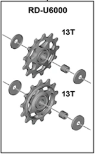 Shimano Führungs- und Spannrolle RD-U6000 Paar