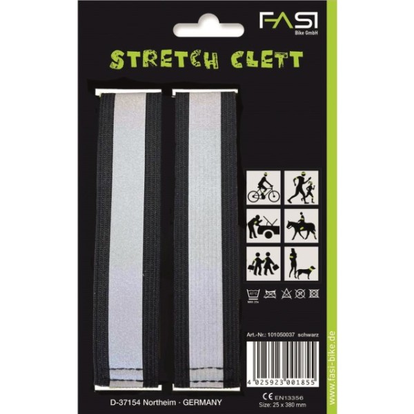 FASI Strech Clett Reflexband schwarz