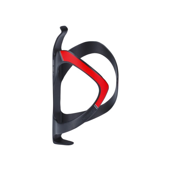 BBB Bidonhalter Fibercage schwarz-rot matt, UD-Carbon 24g, inkl. Aluschrauben