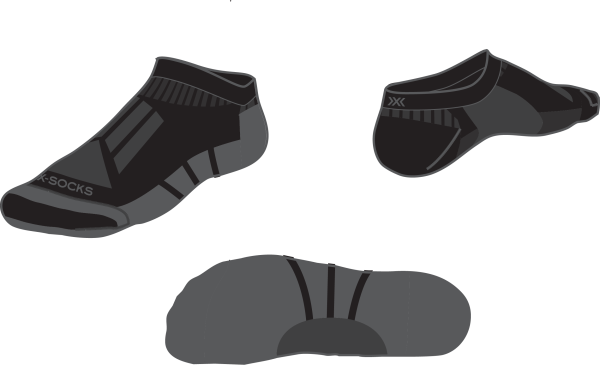 X-SOCKS Unisex Core Natural low cut black/charcoal