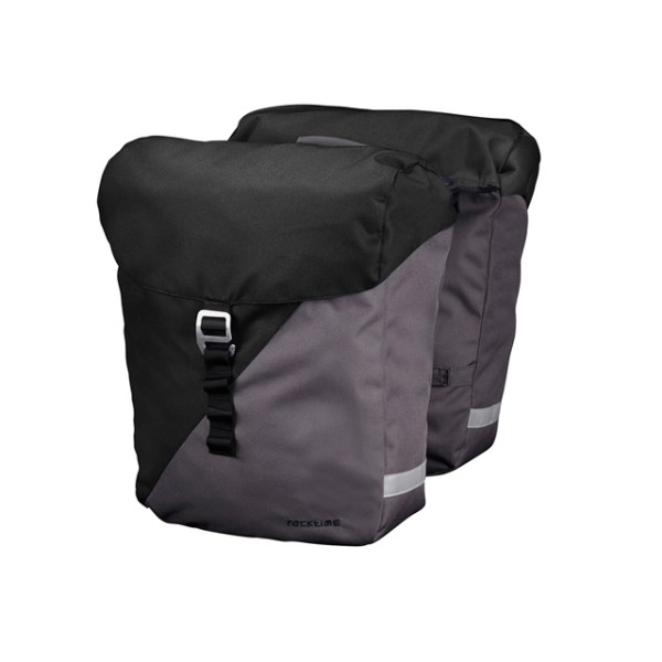 Racktime VIDA Doppeltasche 24l Schwarz Grau Gepäckträgertasche