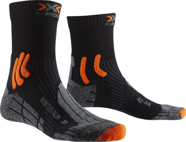 X-SOCKS Men Winter Run 4.0 black/dark grey melange/x-orange