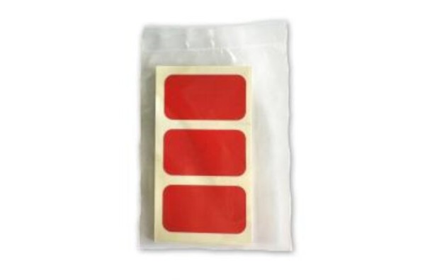 Reflektorfolie selbstklebend 3M 25x45mm OEM Set à 30 Stk. mit 10 Bögen à 3 Stk. rot