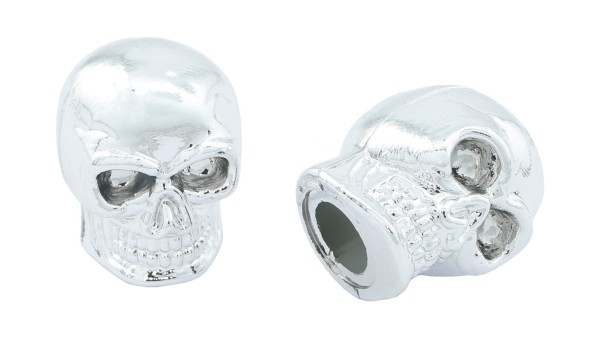 Contec Skull Ventilkappen Chrom Paar - Fahrrad Zubehoer