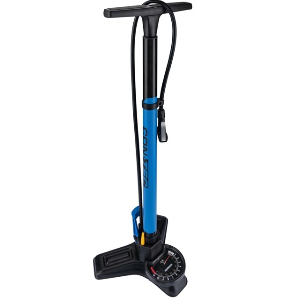 Contec Handkompressor Air Support Boost Schwarz/Blau - Standpumpe für Tubeless Reifen