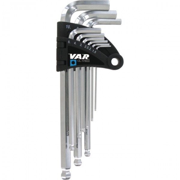 VAR Profi Inbusschlüssel-Satz CL-17800 1.5/2/2.5/3/4/5/6/8 und 10mm
