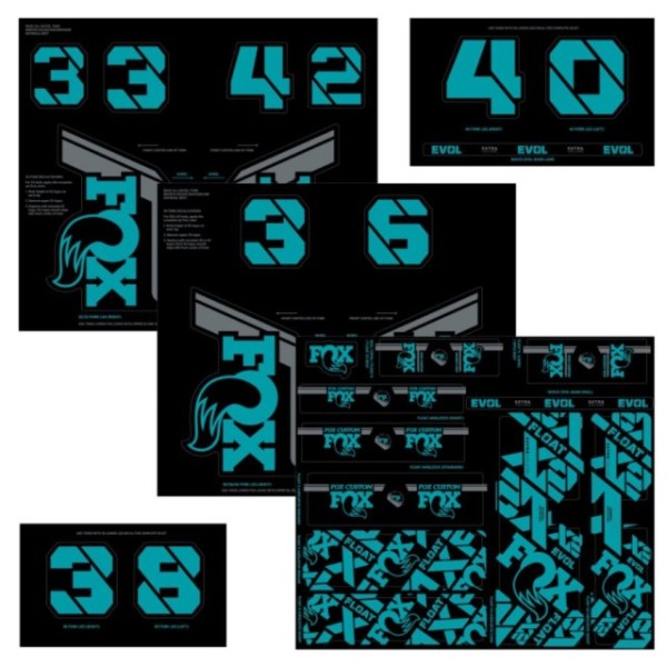 FOX Decal 21 Custom Fork & Shock turquoise