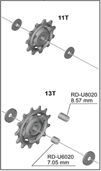 Shimano Führungs- und Spannrolle RD-U6020 Paar