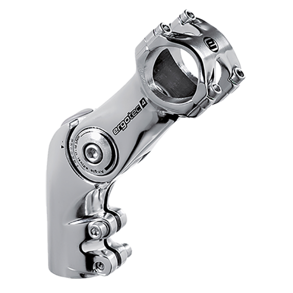 Ergotec Vorbau, OCTOPUS 50, 31.8, 110mm, 0°/+60°, 28.6mm, L4 silver-polish