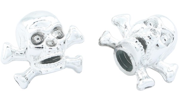 Contec Ventilkappen Paar Alu Skull Chrom