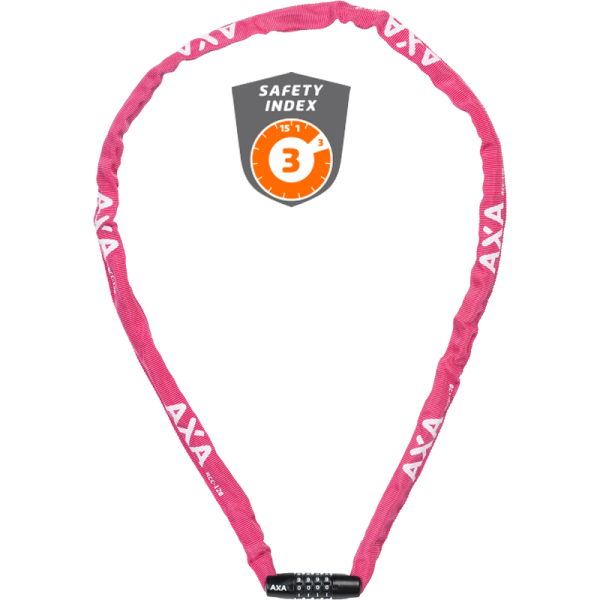 Kettenschloss, Zahlenkombination, RIGID Code, Nylon PINK, Länge: 120 cm, Ø 3.5 mm