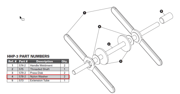 Ersatzteil, 578-2 Nylon Washer for HHP-3