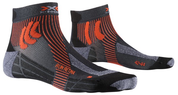 X-SOCKS Men Run Retina 4.0 stone grey melange/x-orange