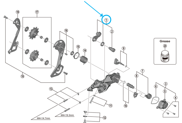 Shimano Schaltwerkaufhängung komplett RD-M5120