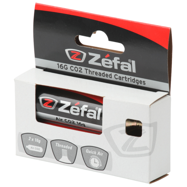 Zefal Co2 Patrone, 16 g, mit Gewinde, 2 Stück Kartonverpackt, 4160B