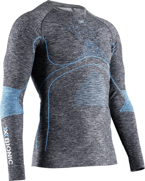X-BIONIC Men Energy Accumulator 4.0 Melange Shirt dark grey melange/blue, XL