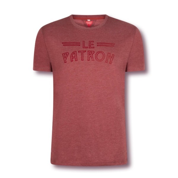 Le Patron Logo Tee bordeaux melange XL