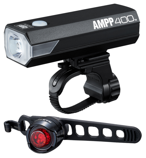 Cateye Lichtset, Front AMPP400 & Rear ORB
