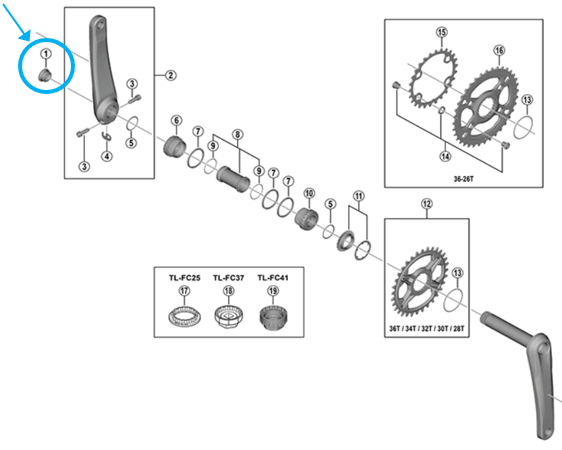 Shimano Kurbel-Befestigungsschraube FC-M8100