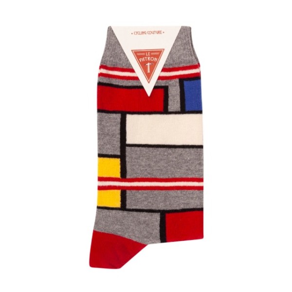 Le Patron Classic Jersey Look Socks mondrian grey 35-38