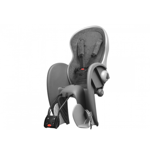 Polisport Kindersitz, WALLABY FF, Rahmenmontage, 26"-28", grau/silber,