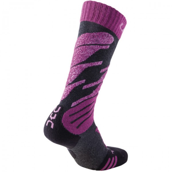 UYN Junior Ski Socks anthracite melange / violet