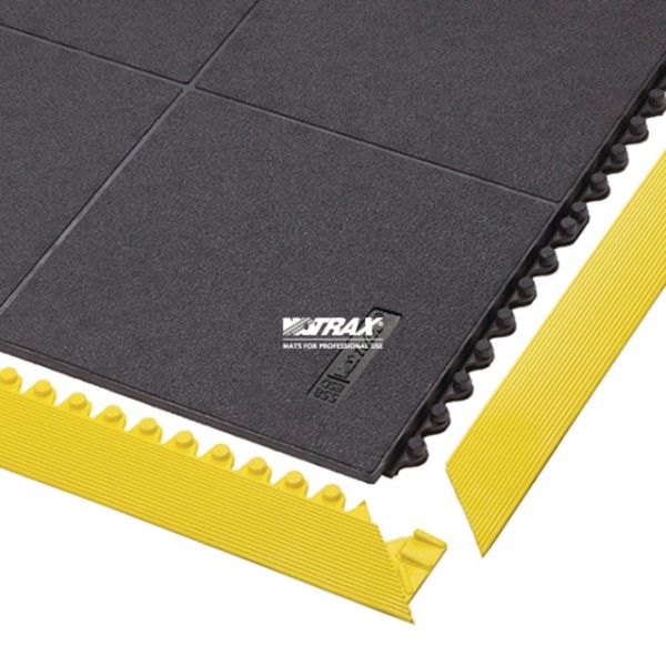 Notrax Abschlusskante für Arbeitsplatz- matte männlich 19mm 91cm gelb