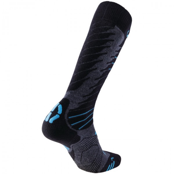 UYN Man Ski Comfort Fit Socks medium grey melange / azure