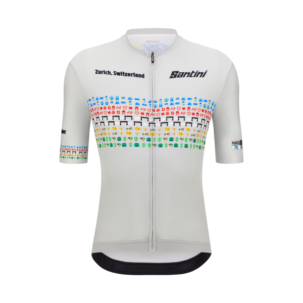 Santini Kurzarmtrikot, UCI WC 2024 Zürich, Unisex, GRAU, XXL