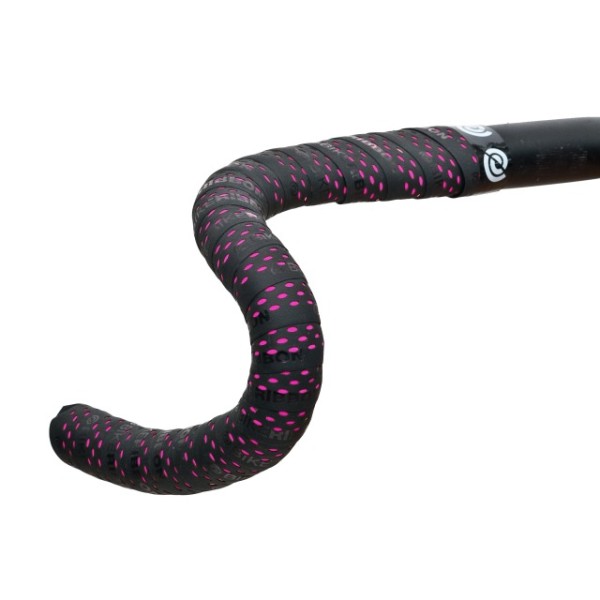 Bike Ribbon Lenkerband Drops schwarz mit fuchsia farbenen Tropfen